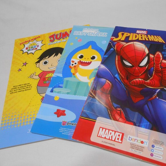 3 KIDS JUMBO COLOR ACTIVITY BOOKS STOCKING STUFFERS MARVEL AVENGERS RYANS WORLD - Picture 7 of 9